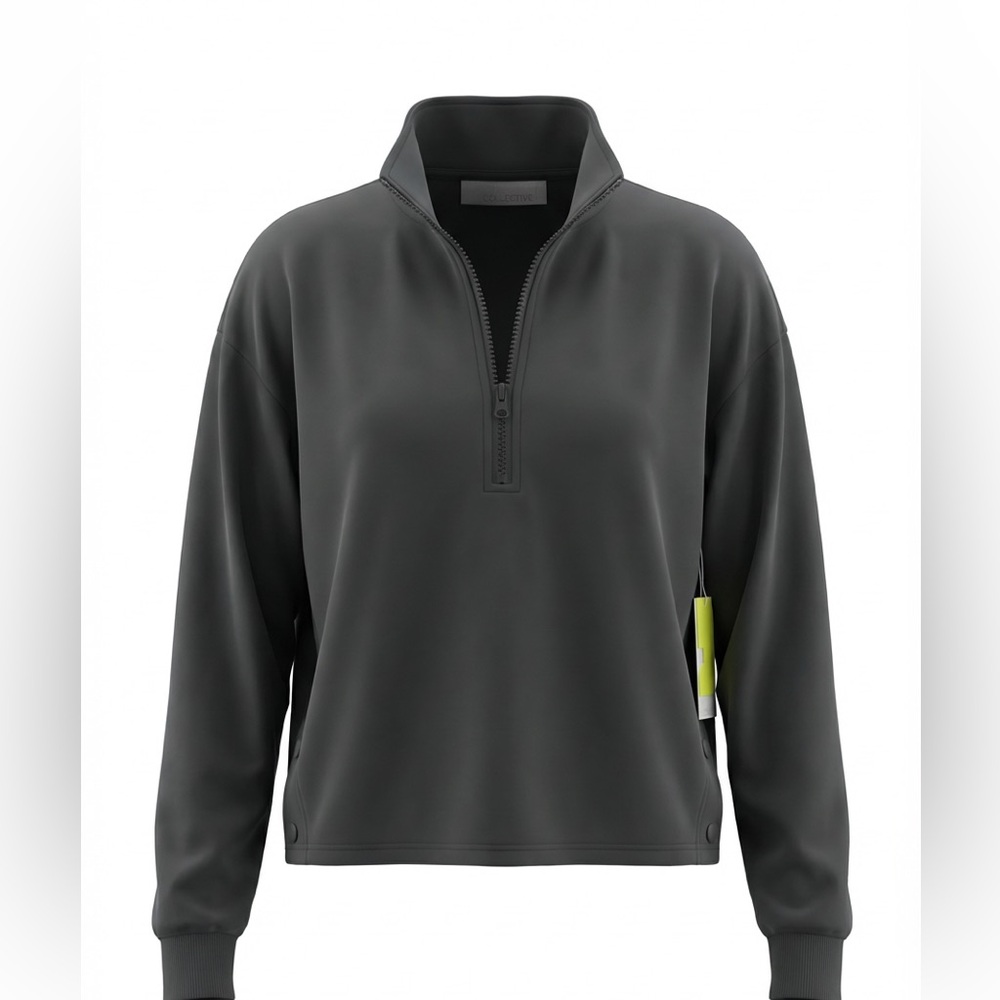 Fit Collective Women' Black Half-Zip Top Size Large PTP 23”